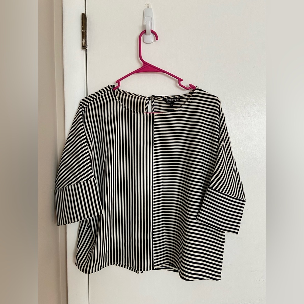 Women Express Black And White Blouse